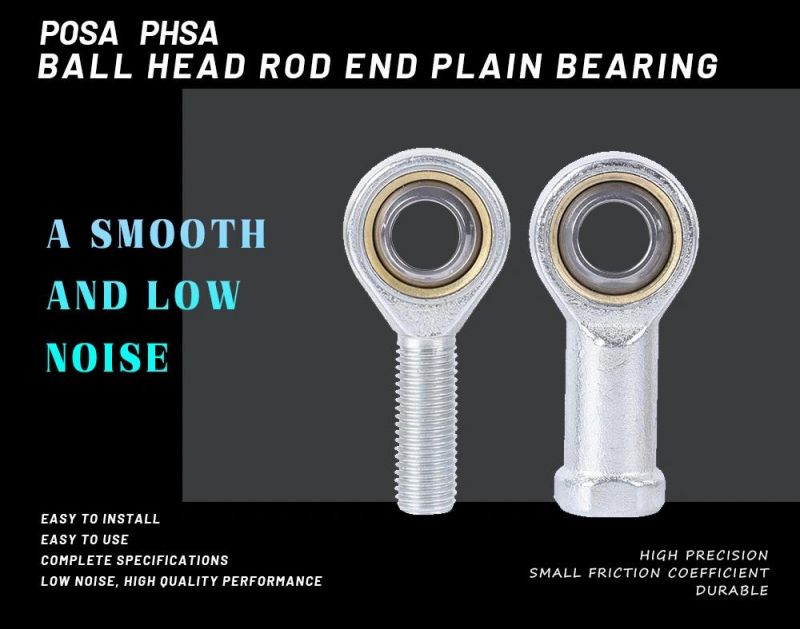 Rod End Joint Bearing Universal Joint Ball Head Phsa Self-Lubricated Universal Rotary Fisheye Bearings
