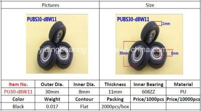 Inner Bearing 608zz Nylon Covered Wheel Bearing 30*8*11 Used for Furniture