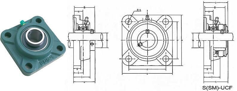 Pillow Block UC Bearing with Cast Iron Housing, Stainless Steel Insert Bearing Unit (UC/SA/SB/UK/UCP/UCF/UCT/UCFC/UCFL/UCPA/UCHA/UCPH)