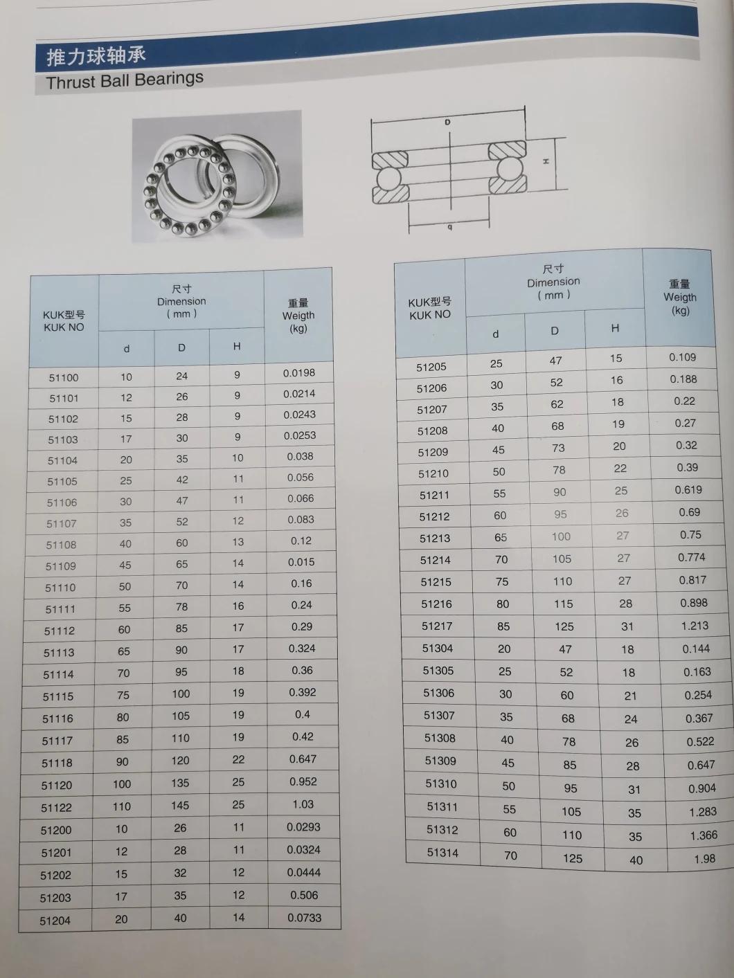 Thrust Ball Plane Pressure Bearings/Low Speed Reducer/Foda High Quality Bearings Instead of Koyo Bearings/Thrust Ball Bearings of 51318