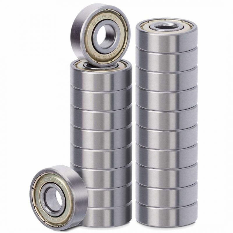 608 Zz Ball Bearing Bearing Steel & Double Shielded Miniature Deep Groove 608 Zz Bearing for Skateboards, Inline Skates, Scooters, Roller Blade Skates