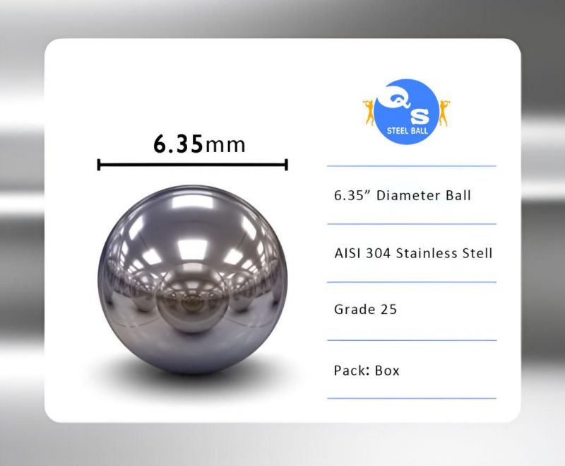 AISI201/304/316/316L/440/440c 2mm 3 mm 4mm 5mm 6mm 6.35mm Stainless Steel Ball