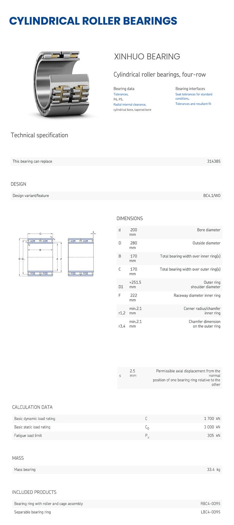 Xinhuo Bearing China Spherical Plain Bearing Manufacturers Bearing Radial Ball Nj328em Cylinder Roller Bearing
