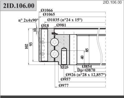 Sirca Bearing Double Row Ball Slewing Ring Bearing Turntable Bearing Rotary Bearing Gear Teeth Bearing (2ID. 106.00)