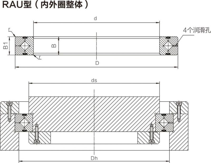 Rau Cross Roller Bearing, Integrated Rings