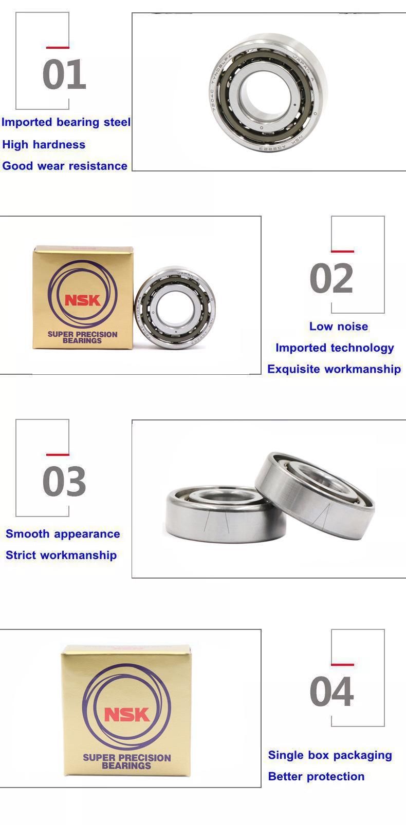 Durable in Use Superior Quality Angular Contact Ball Bearing 7204A5 7205A5 7206A5 7207A6 for Centrifugal Separator Parts/Electrical Equipment Parts