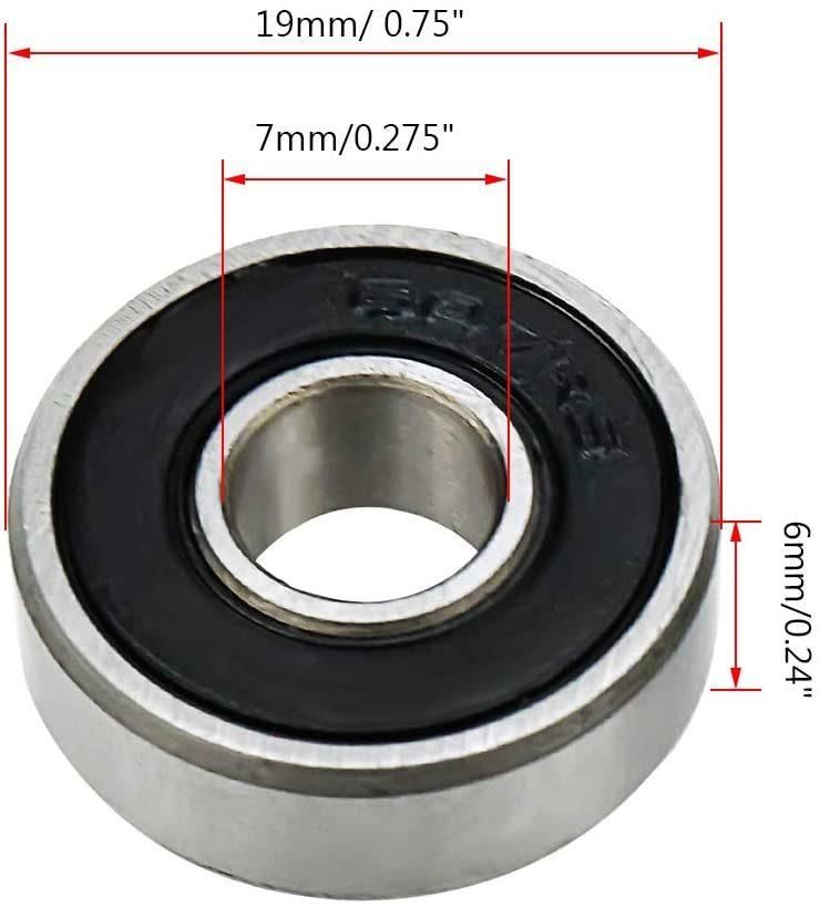 607RS Deep Groove Ball Bearing Single Sealed 7mm X 19mm X 6mm Chrome Steel Bearing