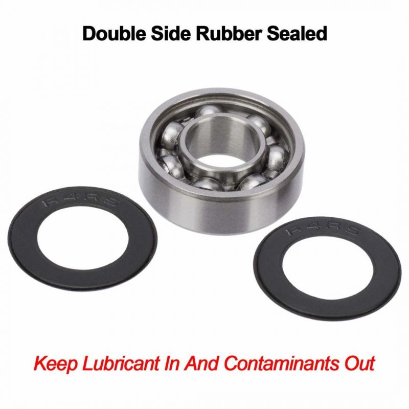 R4-2RS Micro Bearing 1/4” X 5/8” X 0.196” Deep Groove Bearing Double Rubber Sealed Bearings for Wheels Electric Motor Applications