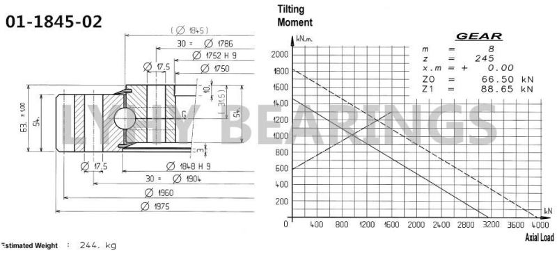 01-1845-02 External Gear Slewing Ring Bearing Slewing Bearing