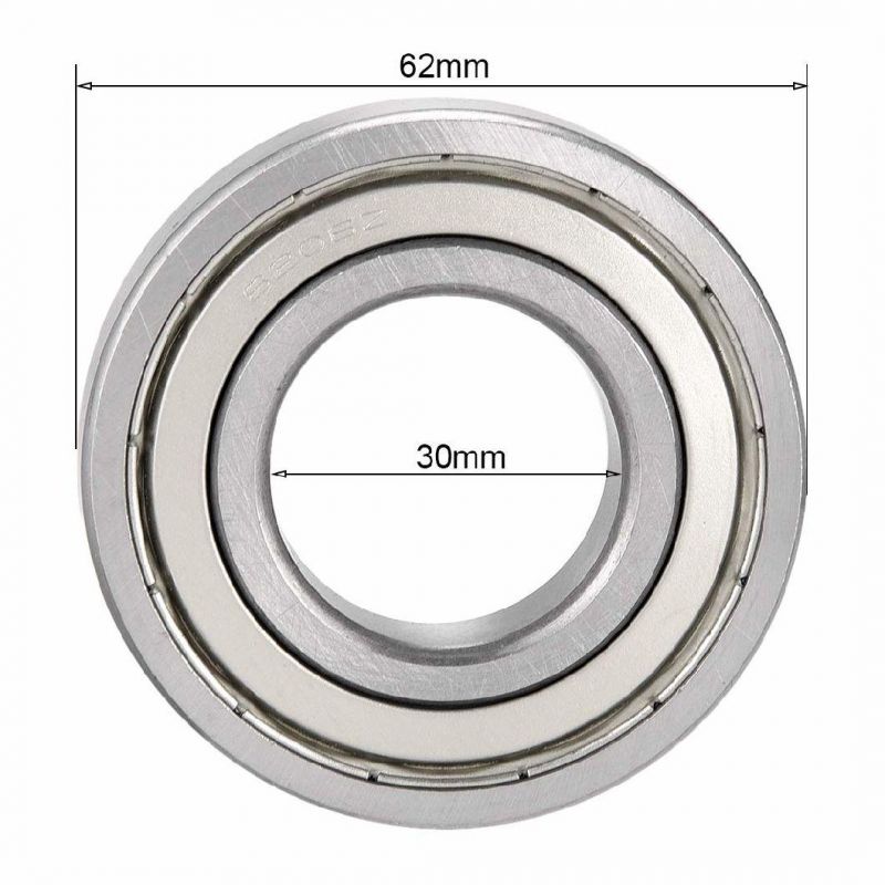 Stainless Steel Deep Groove Ball Bearing 6206 Zz with Dimension 30X62X16 mm for Trolley