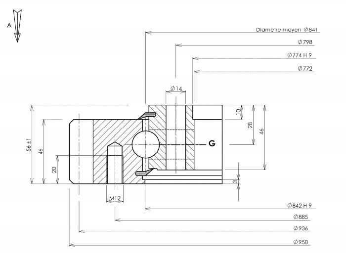 Ball Bearing Slewing Ring Bearing Turntable Bearing External Gear Teeth Bearing Rotary Bearing 31 0841 01