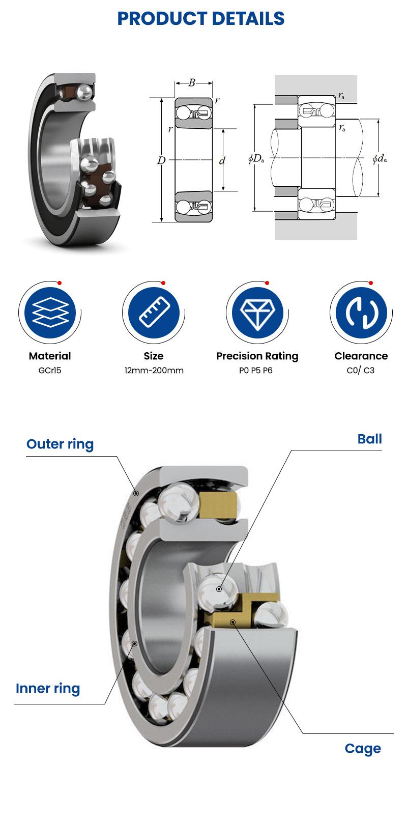 Xinhuo Bearing China Self Aligning Ball Bearing OEM 6004RS1209 Double Row Selfaligning Ball Bearing