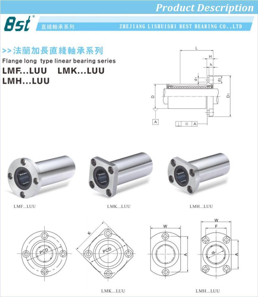 Factory Direct Selling Precision High Quality Lmf...Luu Circular Flange Lengthen Linear Bearing