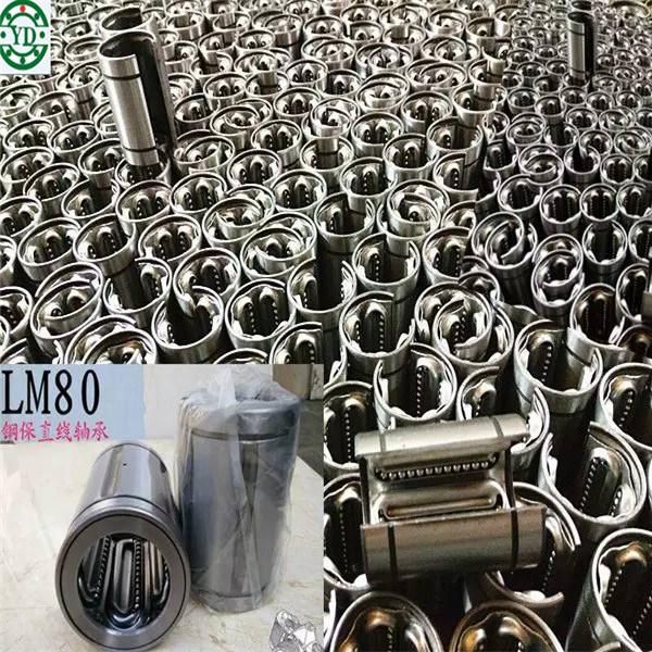 for CNC Machine Printer Coupler Steel Cage Open Type Linear Motion Sliding Bearing Lm80uuop