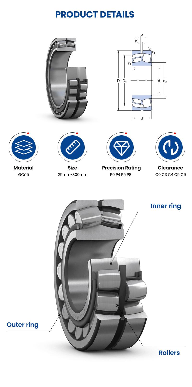 Xinhuo Bearing China Spherical Roller Bearing Suppliers Own Brand Auto Bearing Gcr15 Self Aligning Roller Bearing