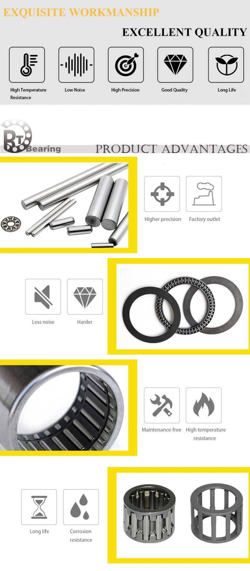 Thrust Needle Roller Bearing 45X65X3mm Flat Thrust Needle Roller Bearing Axk4565 Flat Thrust Radial Needle Roller and Cage Assemblies