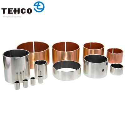 Custom Brass Base Multilayer Self-lubricating Composite Bushing With PTFE Filler Inside Sleeve Flange Washer Type