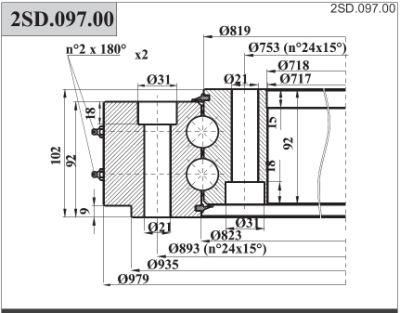 Sirca Ball Swing Bearing Rotary Bearings Slewing Ring Bearing Gear Teeth Bearing Turntable Bearing (2SD. 097.00)