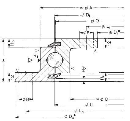 Flanges Turntable Bearing 230.21.0975.013 Flanged Ball Bearing Ungeared Swing Bearing