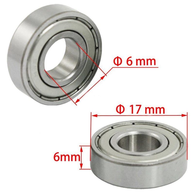 606zz 6 X 17 X 6 mm Deep Groove Ball Bearing Double Metal Shielded Miniature Ball Bearing, Fit for Skateboard Bearings Hand Spinner Longboard Rolle