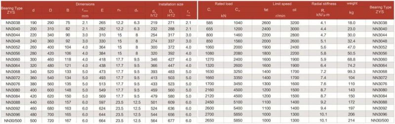 Zys Machinery Parts Double Row Cylindrical Roller Bearing Nn3006