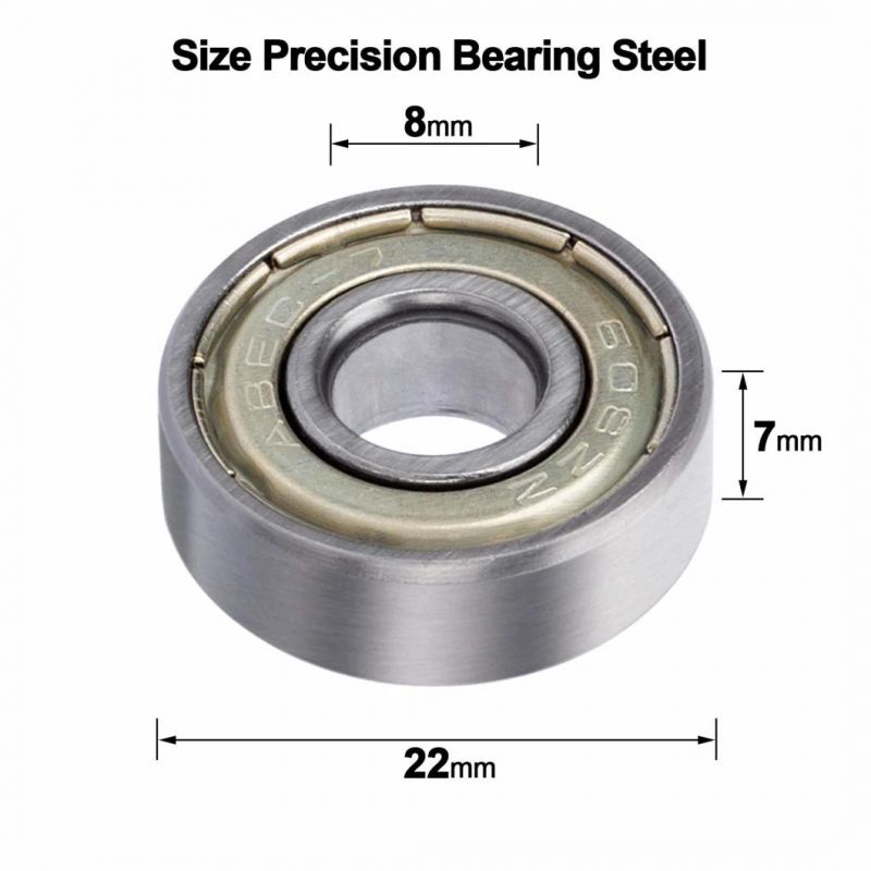 High Precision Miniature Ball Bearing Ss C 608 Zz / 2z P6 8X22X7 mm