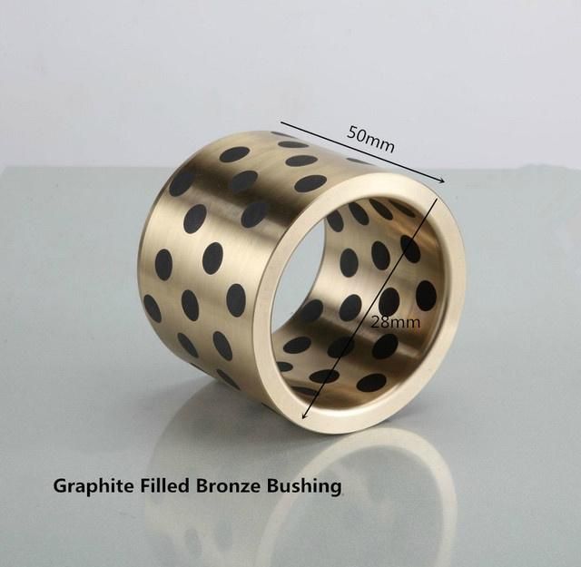 Oilless Bushing Self-Lubricating Sleeve Plugged Brass Bearing Carbon Bush Graphite Flange Bronze Bushing Bearing Made in China