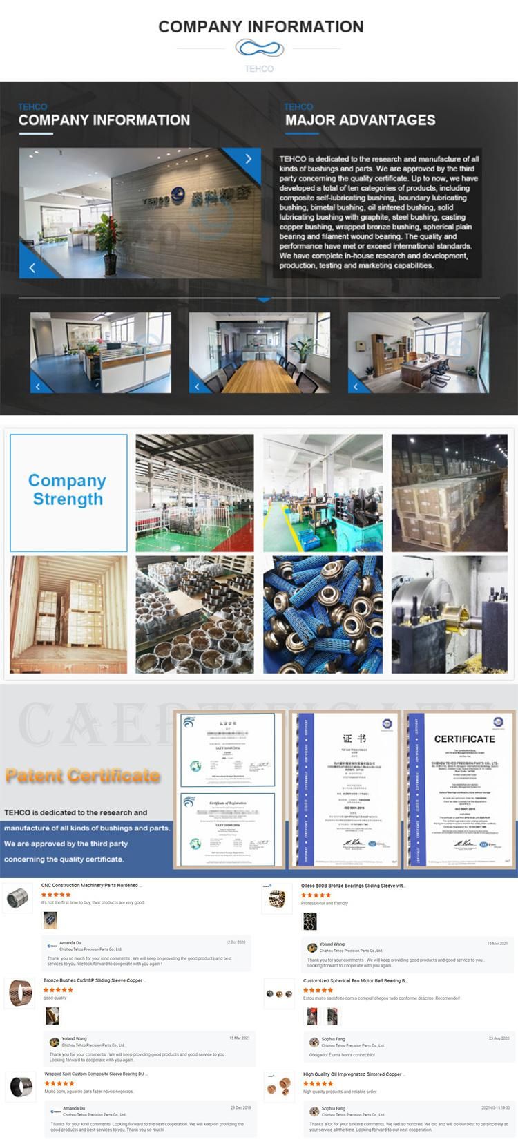 PAP10 Steel Backing with PTFE Polymes Imbedded Self-lubricating Bushing with Lower Friction Coefficient for Gymnastic Equipment.