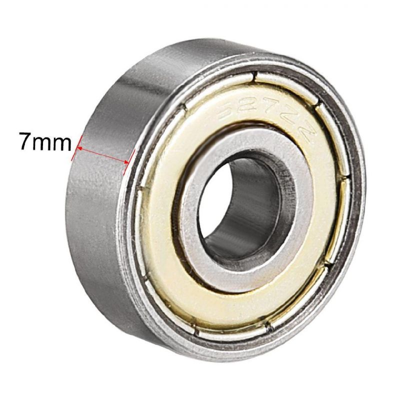 627zz Deep Groove Ball Bearing, Miniature Ball Bearing, Double Sided Metal Cover Bearing for Electric Motor, Wheels, Home Appliances, Garden Machinery