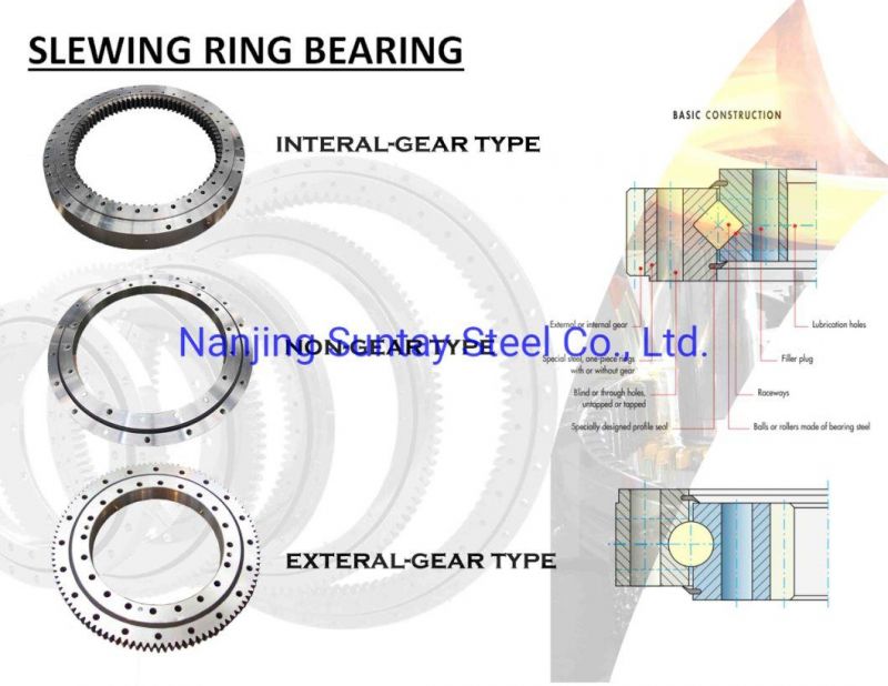 Small Tower Crane Slewing Ring Bearing, Trailer Ball Bearing Turntable Slewing Ring 014.30.560